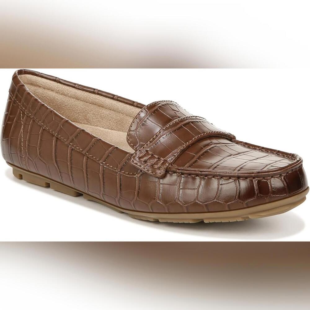 NIB Naturalizer Soul Slip-On Women's Seven Loafer Shoes, Brown Croco, 8 Wide - Picture 2 of 6